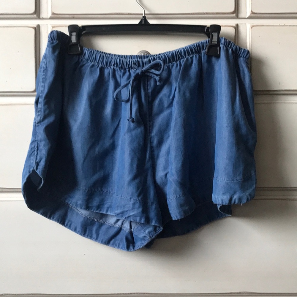 Mossimo chambray drawstring shorts